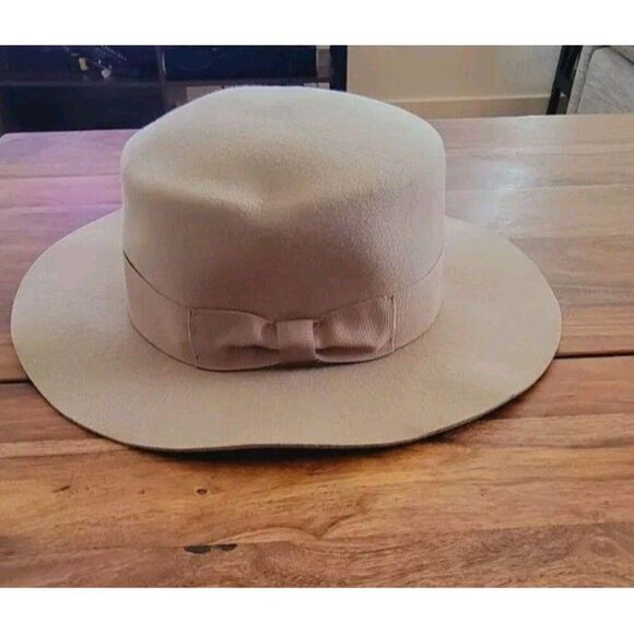 Wyeth Lila Taupe Wool Wide-Brim Fedora Hat Wool One Size main image 4